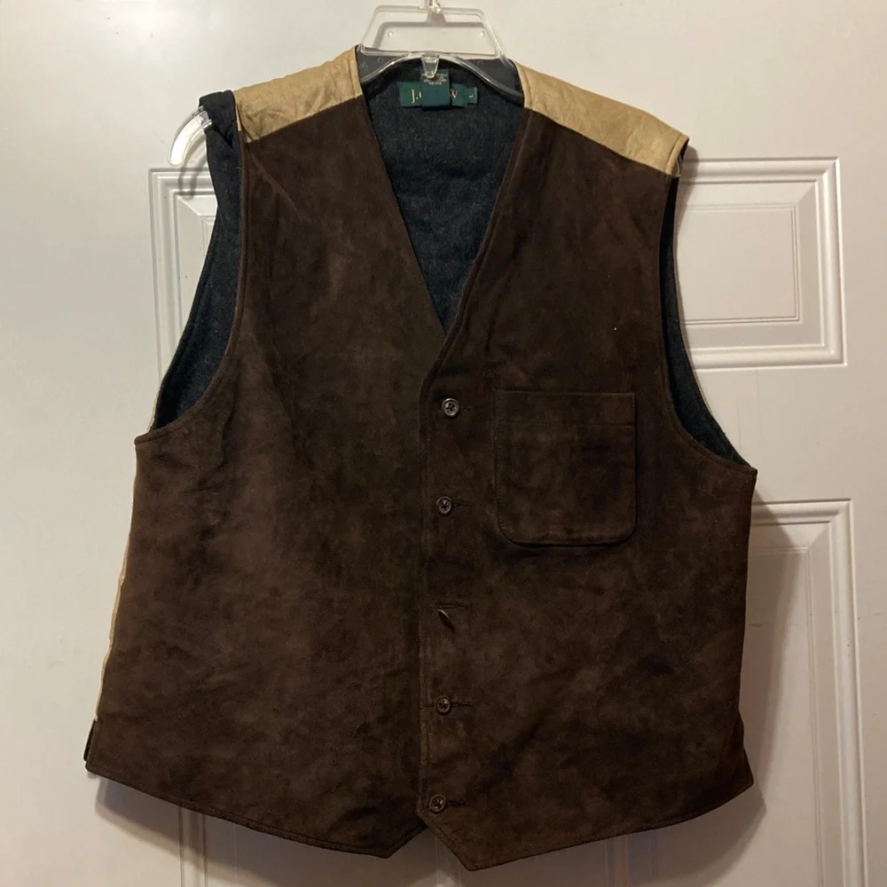 J. Crew Dark Brown Suede Vest L